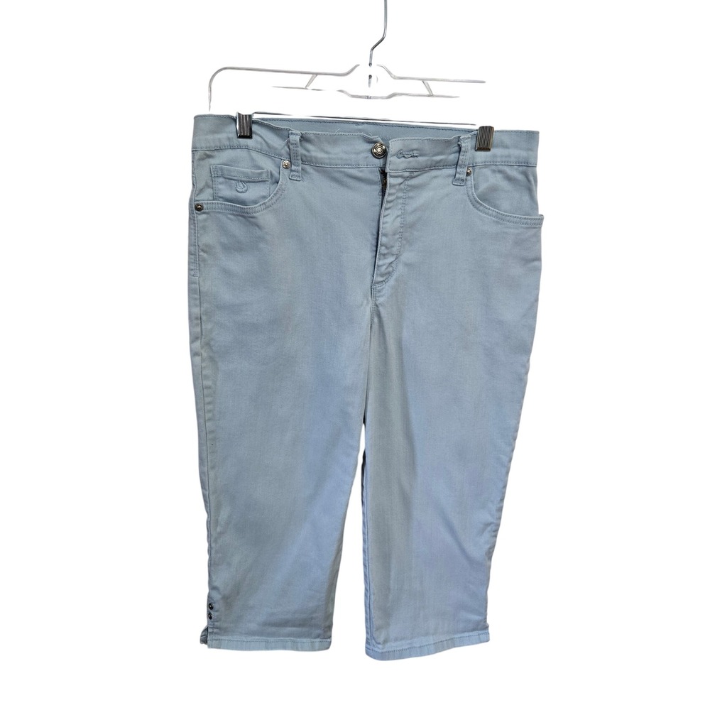 Gloria Vanderbilt Amanda Light Blue Capri Pants Womens 10P Slimming Effect Crop